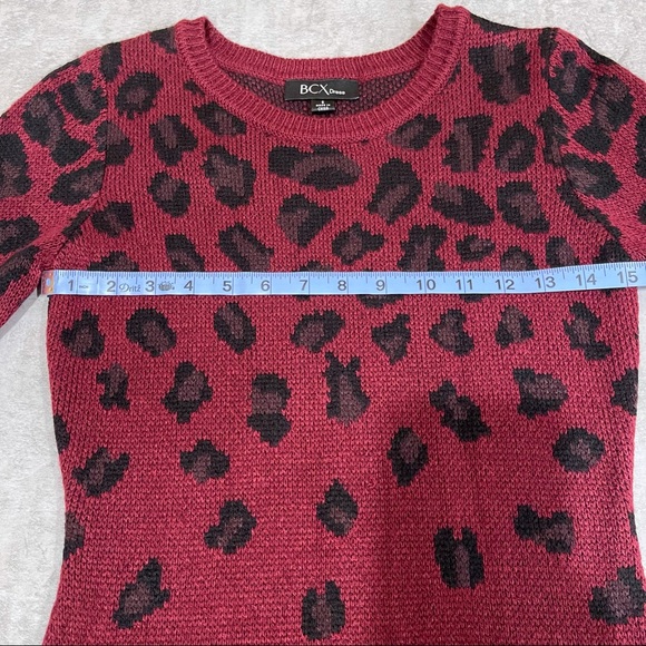 BCX Womens Burgundy Printed Long Sleeve - Picture 5 of 6
